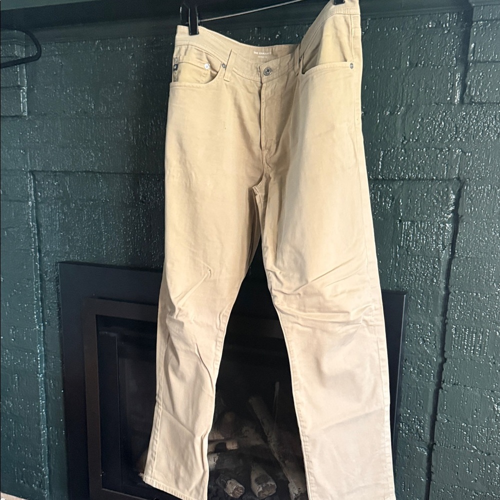 AG Men's Straight-Leg Khakis 34 x 32 - Neutral Tan